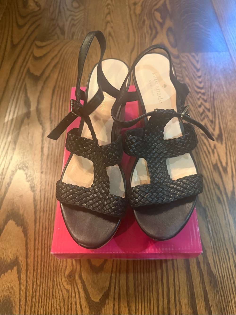 kate spade Black Braided Slingback Sandals